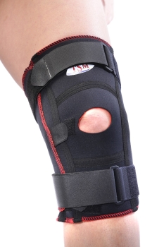 5209 TSM Kniebandage aktiv, offen, mit Patella-Aussparung und DG-Schiene POM